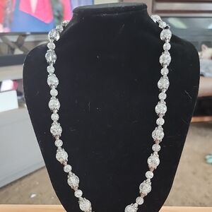 Chic Silver Beaded Necklace